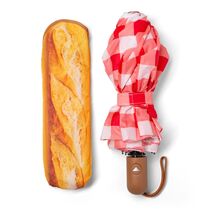 Kikkerland - New Baguette Umbrella - Red-and-White Gingham - 2.25 inches by 12 inches closed, 30.75 inches opened / Luggage and Travel Gear