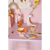 Rice - Melamine Bowl with Pink ABC Print - Pink - 300 ml / Home and Kitchen