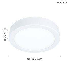 EGLO - FUEVA 5 CEILING - WHITE - 160mm / Home and Kitchen Lightning Home & Kitchen