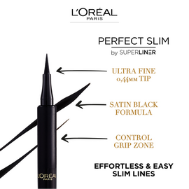 L'Oréal - Paris Perfect Slim Eyeliner - Intense Black - 0.4mm / Beauty Eyes Makeup