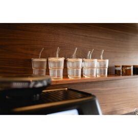 Olsen Home - Glass Cup With Lid & Straws - 6 Pack / Home and Kitchen Kitchen Home & Kitchen