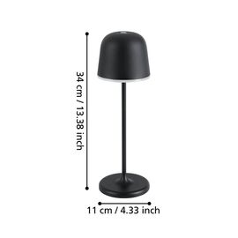 EGLO - MANNERA TABLE LAMP - Black - Height: 34 cm, Diameter: 11 cm / Home and Kitchen Lightning Home & Kitchen