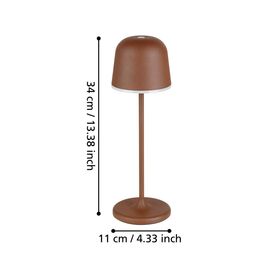 EGLO - MANNERA TABLE LAMP - Rustbrun - Height: 34 cm, Diameter: 11 cm / Home and Kitchen Lightning Home & Kitchen