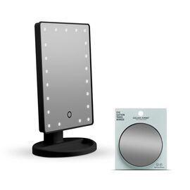 Gillian Jones - Makeup Mirror with LED Light, Touch Function, and GWP Suction Cup Mirror - White / Beauty Tools & Accessories Makeup