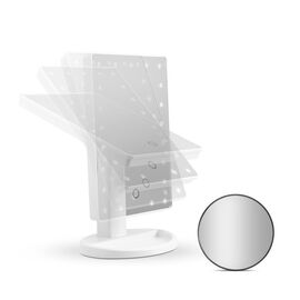 Gillian Jones - Makeup Mirror with LED Light, Touch Function, and GWP Suction Cup Mirror - White / Beauty Tools & Accessories Makeup