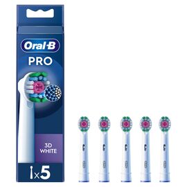 Oral B - Pro 3D White Toothbrush Heads - White - 5 count / Health and Personal Care Υγιεινή Στόματος Προσωπική Φροντίδα