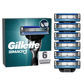 Gillette - Mach3 Men's Razor Blades - Blue/Black - 6 pcs / Health and Personal Care Shave & Beard Care Man Care