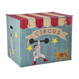 Rice - Raffia Storage Box with Circus Theme - Extra Large / Home and Kitchen Storage Home & Kitchen