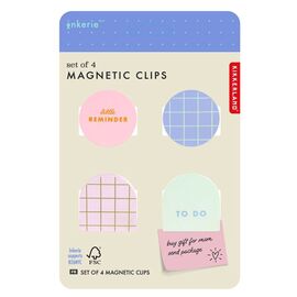 Kikkerland - Inkerie Magnetic Clips - Set of 4 - 4 cm x 4 cm x 2.75 cm / Home and Kitchen Uncategorized (Home & Kitchen) Home & Kitchen