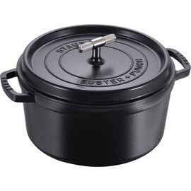 Staub - Buster + Punch Cocotte - Black - 28 cm / Home and Kitchen Κουζίνα Σπίτι & Κουζίνα