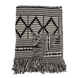 Bloomingville - Gutte Recycled Cotton Throw 160x130 cm - Black / Home and Kitchen Κουζίνα Σπίτι & Κουζίνα