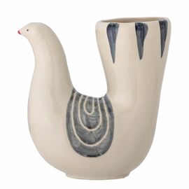 Bloomingville - Trudy Vase H19 cm - White Stoneware / Home and Kitchen Decor Home & Kitchen