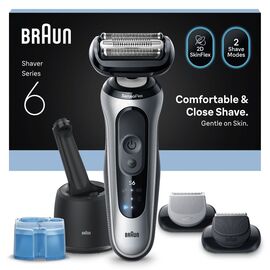 Braun - Series 6 Electric Shaver - SmartCare Center +2 Attachments - 62-S7650CC - Silver / Health and Personal Care Κουρευτικές & Ξυριστικές Ανδρική Περιποίηση