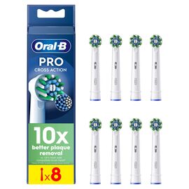 Oral B - Pro Cross Action Toothbrush Heads - White - 8 Counts / Health and Personal Care Υγιεινή Στόματος Προσωπική Φροντίδα