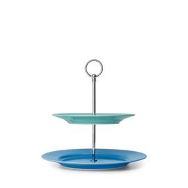 Lyngby Porcelæn - Rhombe Color Etagere 27 cm - Blue & Green / Home and Kitchen Κουζίνα Σπίτι & Κουζίνα