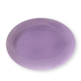 Lyngby Porcelæn - Rhombe Color Oval Serving Dish 35x26.5 cm - Purple / Home and Kitchen Kitchen Home & Kitchen
