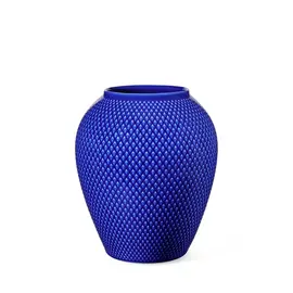 Lyngby Porcelæn - Rhombe Color Porcelain Vase 16.5 cm - Dark Blue / Home and Kitchen Decor Home & Kitchen
