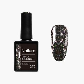 Nailura - Gel Polish 372 - Black Silver Glitter - 10 ml / Beauty Νύχια Μακιγιάζ