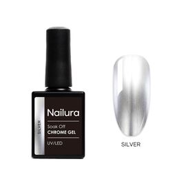 Nailura - Chrome Base Silver Gel - Silver - 10 ml / Beauty Νύχια Μακιγιάζ
