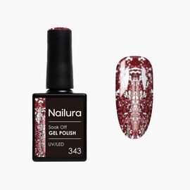 Nailura - Gel Polish 343 - Crimson Red Sparkle - 10 ml / Beauty Νύχια Μακιγιάζ