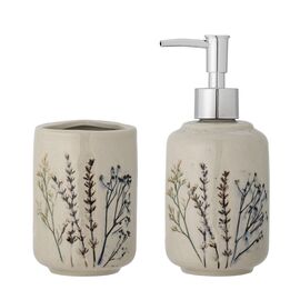 Bloomingville - Bea Soap Dispenser Set - Nature - Stoneware / Home and Kitchen Uncategorized (Home & Kitchen) Home & Kitchen