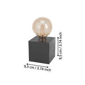 EGLO - PRESTWICK 2 Table Lamp - Antique Black/Wood / Home and Kitchen Lightning Home & Kitchen