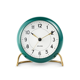 Arne Jacobsen - Station Table ​Clock ​ - Ø11 cm - Green & White / Home and Kitchen Διακόσμηση Σπίτι & Κουζίνα