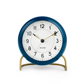 Arne Jacobsen - Station Table ​Clock - Ø11 cm - Petroleum Blue & White / Home and Kitchen Διακόσμηση Σπίτι & Κουζίνα