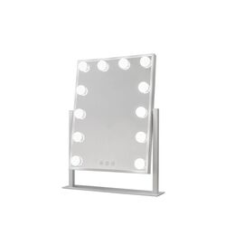 Glow Up-  Makeup Artist Mirror - Square Tilt w. 12  LED Lamps - White / Beauty Uncategorized (Beauty)