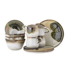 Bloomingville - Jules Breakfast Set - Green - Set Of 4x3 Items - Stoneware / Home and Kitchen Αταξινόμητα (Σπίτι & Κουζίνα) Σπίτι & Κουζίνα
