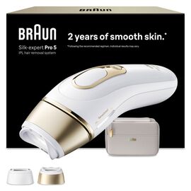 Braun - IPL Silk·expert Pro 5 At Home Hair Removal - 2 Attachment Heads - PL5210 - White/Gold / Health and Personal Care Αταξινόμητα (Ομορφιά)