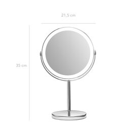 Gillian Jones - Rechargeable LED table mirror - Chrome - 21.5 cm x 35 cm x 13.5 cm, Ø 17 cm / Beauty Uncategorized (Beauty)