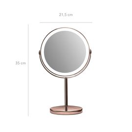 Gillian Jones - Rechargeable LED table mirror with 10x magnification and USB-C - Copper - W21.5 x 35 x 13.5 cm / Beauty Uncategorized (Beauty)