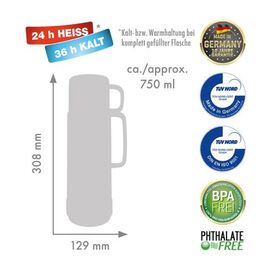 ROTPUNKT Glass thermos, capacity 0.750 l, polar-el.-summer squash (white-yellow) Κουζίνα Σπίτι & Κουζίνα