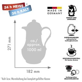 ROTPUNKT Thermos jug, 1.0 l, ivory (ecru) Kitchen Home & Kitchen