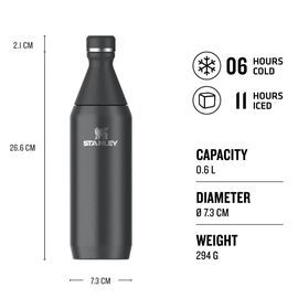 Stanley 1913 10-12069-024 drinking bottle Daily usage 0.6 ml Stainless steel Black Κουζίνα Σπίτι & Κουζίνα