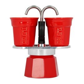 Bialetti Mini Express coffee machine red 2tz + 2 cups Coffee Machines Appliances