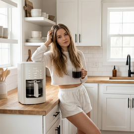 ELLE 1.8L white filter coffee maker Coffee Machines Appliances