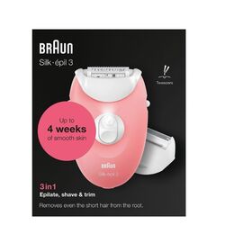 BRAUN Silk-épil 3 SE3-277 Epilator, White and Pink Συσκευές Περιποίησης Περιποίηση Προσώπου