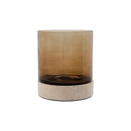 House Doctor - Rivo Candle Holder - H17.5 cm, Ø15 cm - Brown / Home and Kitchen