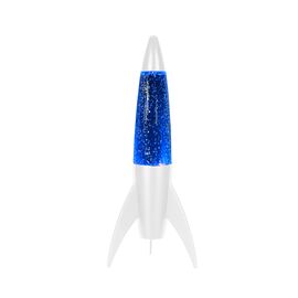 iTotal - Rocket Glitter Lamp - White Base and Blue Light - 36 cm / Home and Kitchen