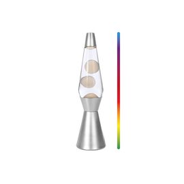 iTotal - Spaceship LED Lava Lamp with Color-changing Light - White Wax and Silver Base - Silver / Home and Kitchen