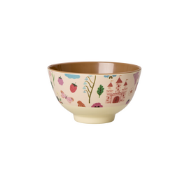 Rice - Melamine Bowl with Fairytale Print - Soft Pink - 300 ml / Home and Kitchen