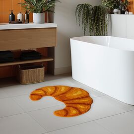 Kikkerland - Croissant Bath Rug - 25.75 x 20.25 x 0.25 / Home and Kitchen