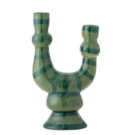 Bloomingville - Salandy Candle Holder - Green - Stoneware / Home and Kitchen