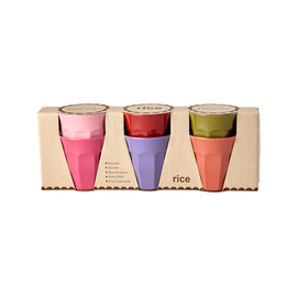 Rice - Melamine Cups - Assorted Solid Colors - Medium / Home and Kitchen
