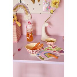 Rice - Melamine Bowl with Pink ABC Print - Pink - 300 ml / Home and Kitchen