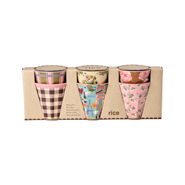 Rice - Melamine Cups with Bon Vivant Prints - Medium - 250 ml / Home and Kitchen