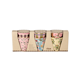 Rice - Melamine Cups with Bon Vivant Prints - Small - 160 ml / Home and Kitchen