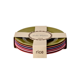 Rice - Melamine Round Side Plates - Assorted Colors - 6 Pack / Home and Kitchen